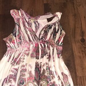 One World size small BEAUTIFUL Printed Maxi Skirt with Pink Paisley Design
